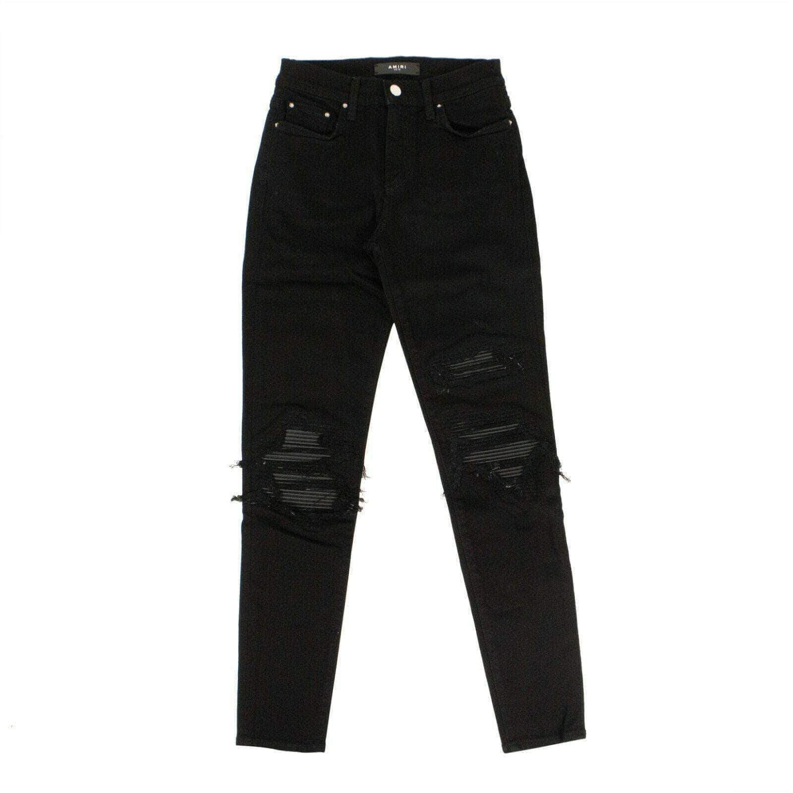 WOMEN'S MX1 PATCH JEANS - BLACK - Young Thug